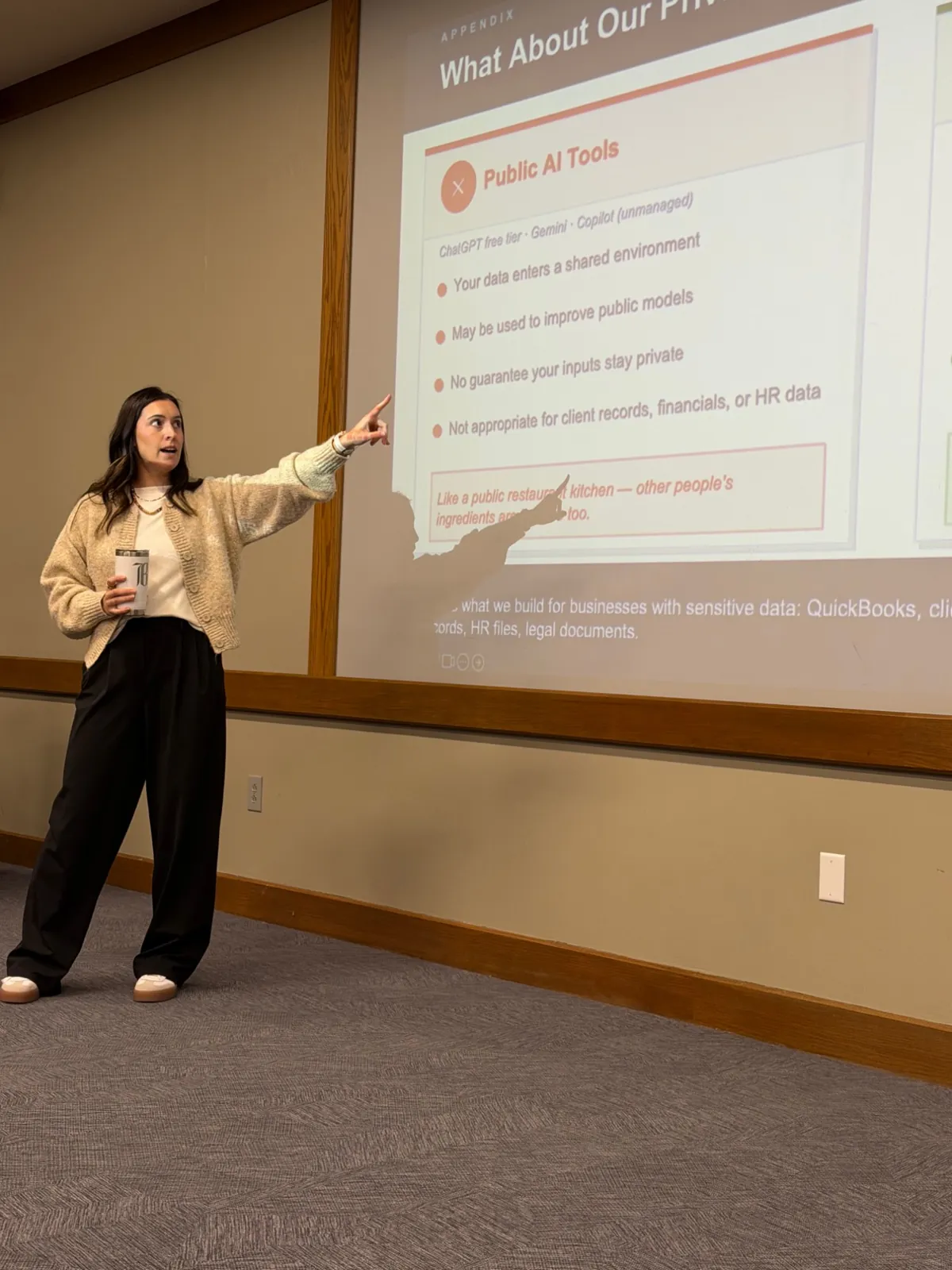 Jess Pischel teaching a Human First AI workshop